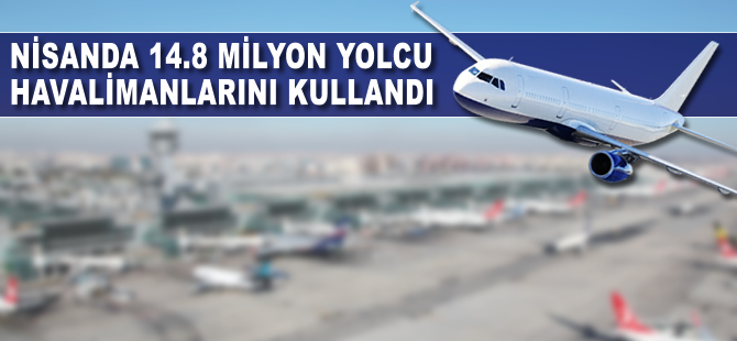 Nisanda 14.8 milyon yolcu havalimanlarını kullandı