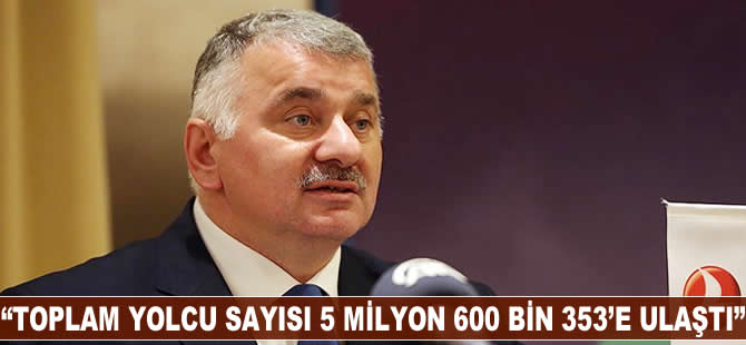 "Toplam yolcu sayısı 5 milyon 600 bin 535'e ulaştı"