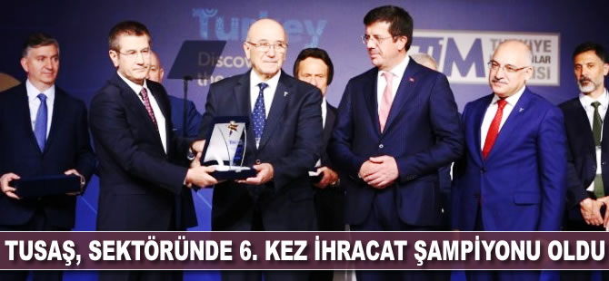 TUSAŞ, 6. kez sektöründe ihracat şampiyonu