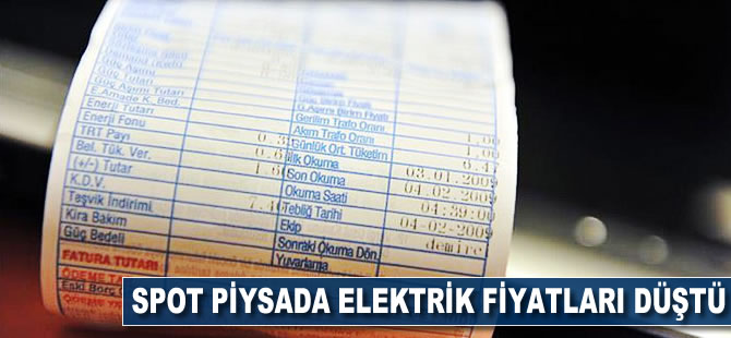 Spot piyasada elektrik fiyatları düştü