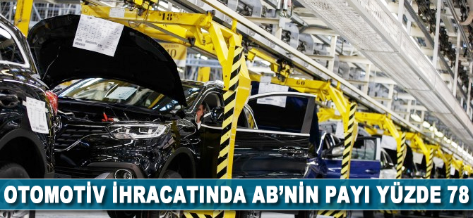 Otomotiv ihracatında AB'nin payı yüzde 78