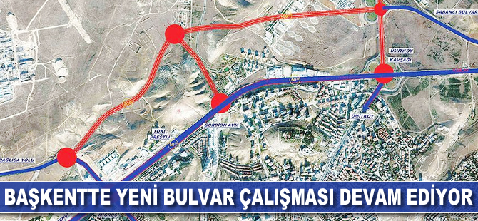 Başkentte yeni bulvar çalışması devam ediyor