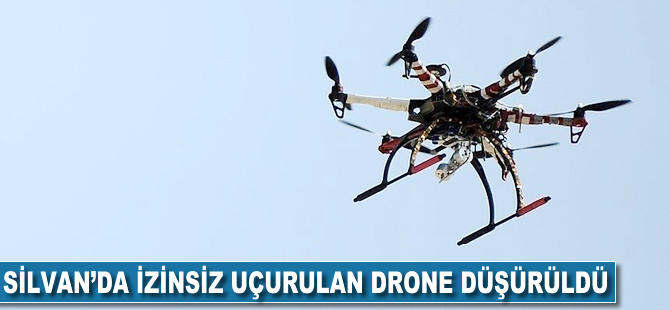 Silvan'da izinsiz uçurulan 'drone' düşürüldü