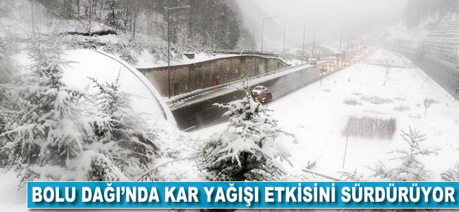 Bolu Dağı'nda yoğun kar yağışı etkisini sürdürüyor