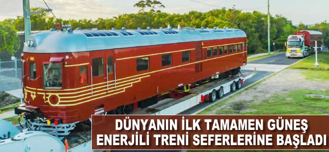 Dünyanın ilk tamamen güneş enerjili treni seferlere başladı