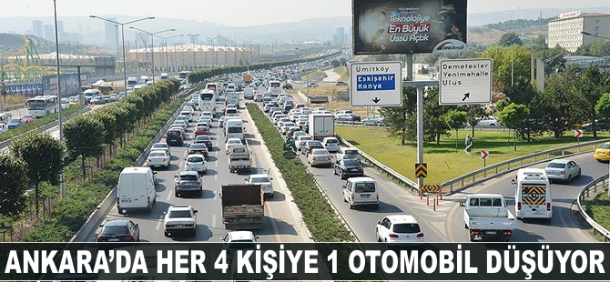 Ankara'da her 4 kişiye 1 otomobil düşüyor