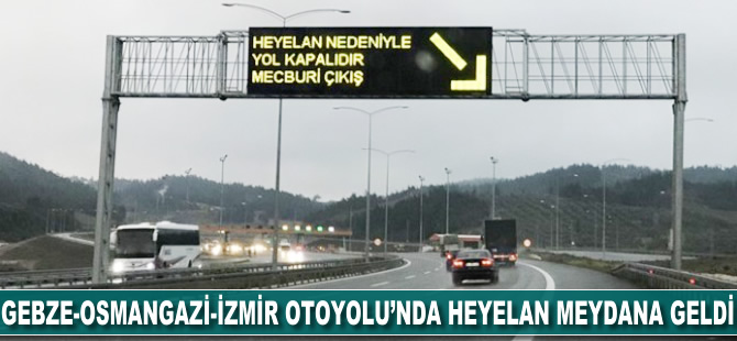 Gebze-Orhangazi-İzmir otoyolunun kenarında heyelan meydana geldi