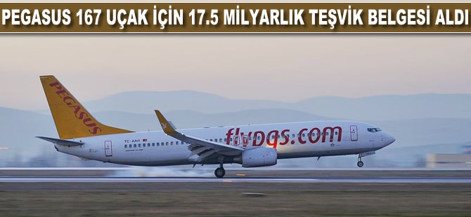 Pegasus 167 uçak için 17.5 milyarlık teşvik belgesi aldı