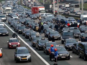 Belçika'da 'Uber' protestosu