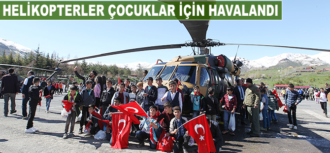 Helikopterler çocuklar için havalandı
