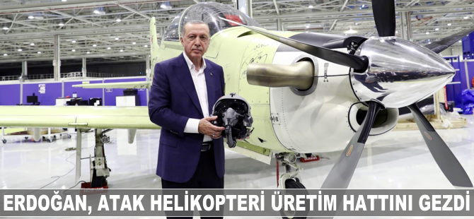 Recep Tayyip Erdoğan Atak helikopteri üretim hattını gezdi