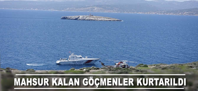 Boğaz Adası'nda mahsur kalan göçmenlr kurtarıldı