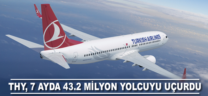 THY 7 ayda 43.2 milyon yolcuyu uçurdu