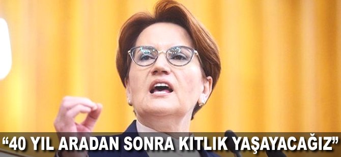 "40 yıl aradan sonra kıtlık yaşayacağız"
