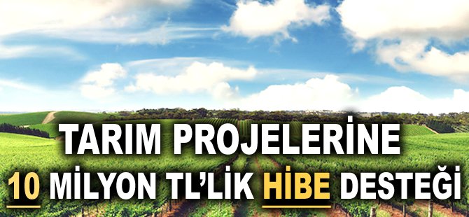 Tarım projelerine 10 milyon TL'lik hibe desteği