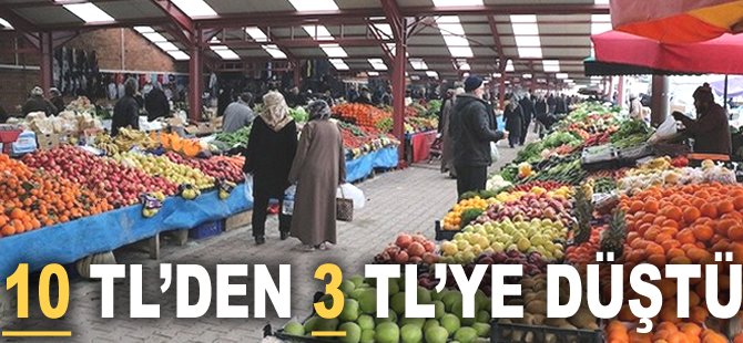 10 TL'den 3 TL'ye düştü