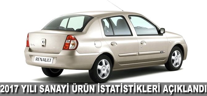 2017 yılı Sanayi Ürün İstatistikleri açıklandı