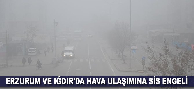 Erzurum ve Iğdır'da hava ulaşımına sis engeli