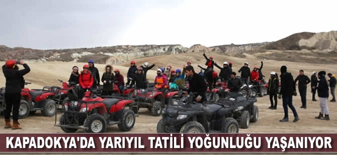 Kapadokya'da yarıyıl tatili yoğunluğu yaşanıyor