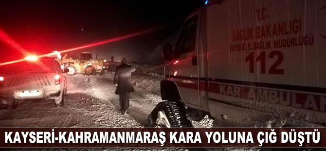 Kayseri-Kahramanmaraş kara yoluna çığ düştü