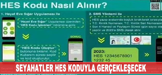 Seyahatler HES koduyla gerçekleşecek