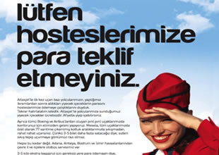 Lütfen hosteslerimize para teklif etmeyin
