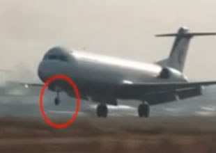 İran Air'ın uçağının inişi sırasında lastik koptu