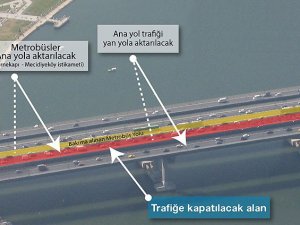 Haliç Köprüsü metrobüs yolunda bakım çalışmaları başladı