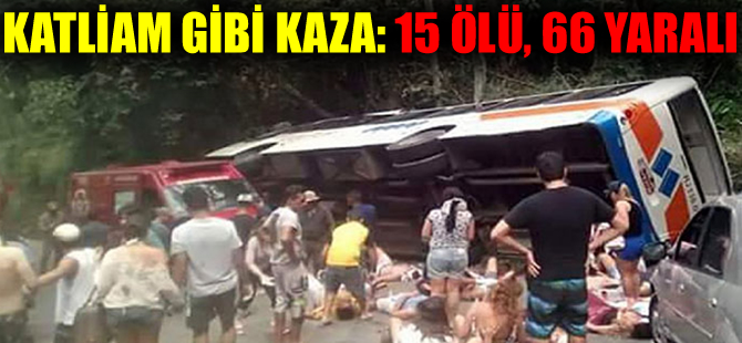 Otobüs uçuruma yuvarlandı: 15 ölü, 66 yaralı