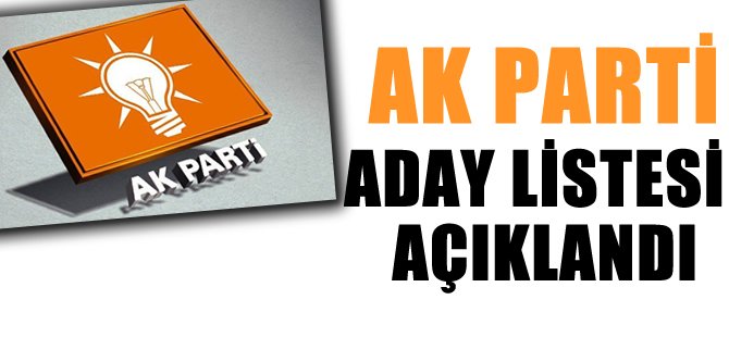 İşte AK Parti Aday Listesi