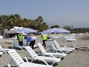 Marmaris'te plajlar yabancı turistlere kaldı