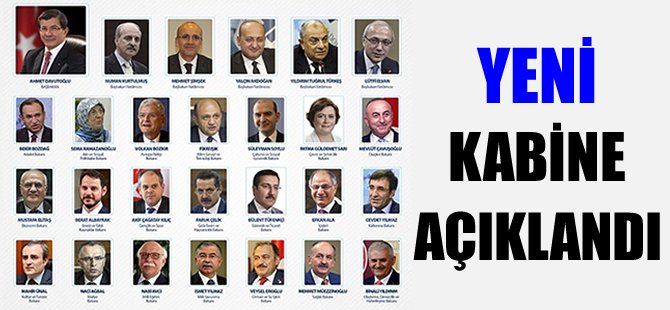 Başbakan Davutoğlu, kabineyi açıkladı