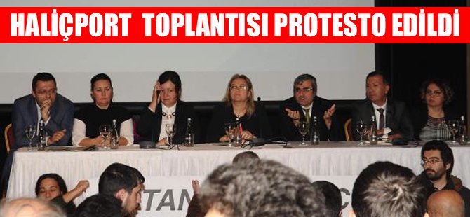 Haliçport toplantısında protesto: Salonu terkedin
