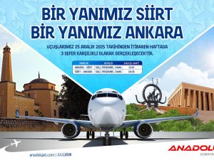 AnadoluJet, Ankara-Siirt uçuşlarını başlattı