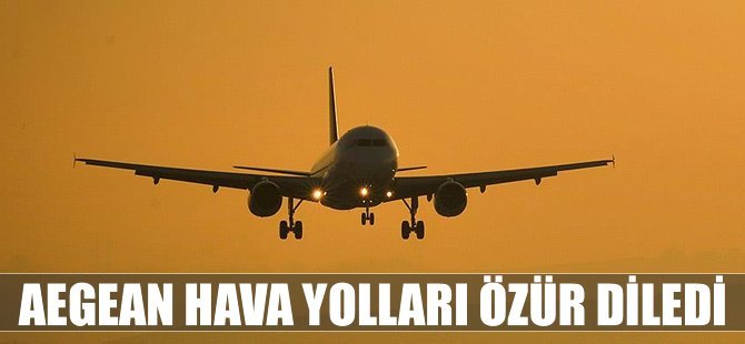 Aegean Havayolları özür diledi