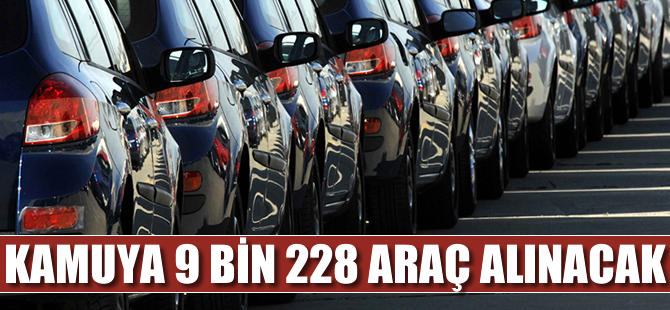 Kamuya 9 bin 228 araç alınacak