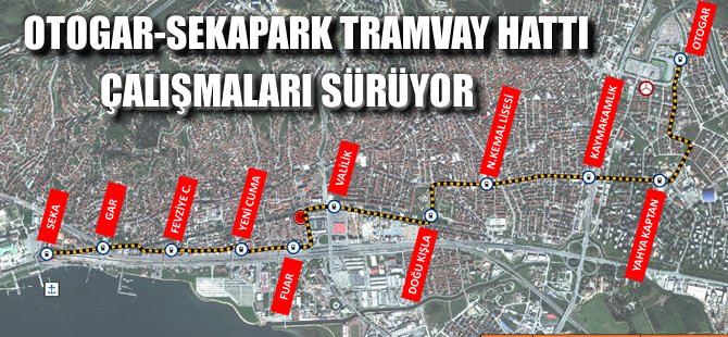 Sekapark-Otogar tramvay hattı için altyapı çalışmaları sürüyor