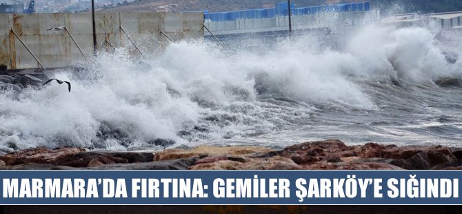 Marmara Denizi'nde ulaşıma poyraz engeli, gemiler Şarköy'e sığındı