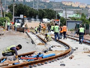 Akçaray’da 600 metre ray döşendi