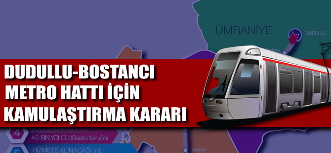 Dudullu-Bostancı metro hattı için kamulaştırma kararı