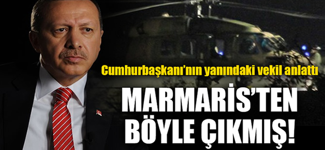 Cumhurbaşkanı Erdoğan, Marmaris'ten ışıkları kapatılmış helikopterle gitmiş