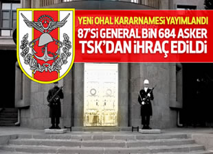 TSK'dan 1684 asker ihraç edildi