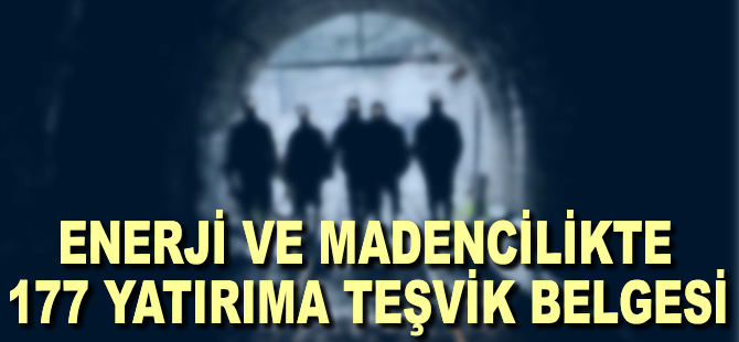 Enerji ve madencilikte 177 yatırıma teşvik belgesi