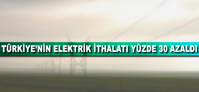 Türkiye'nin elektrik ithalatı yüzde 30 azaldı