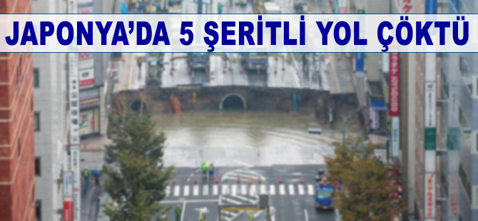Japonya'da 5 şeritli yol çöktü