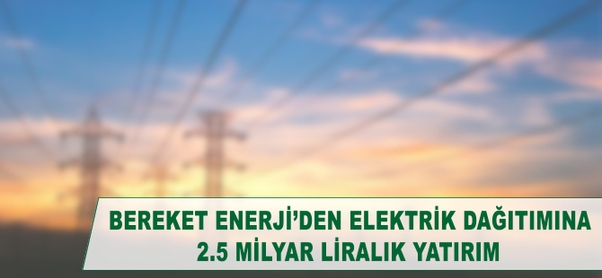 Bereket Enerji'den elektrik dağıtımına 2,5 milyar liralık yatırım