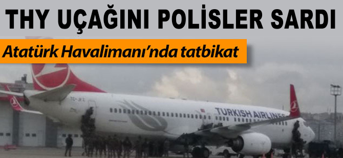 THY uçağında tatbikat