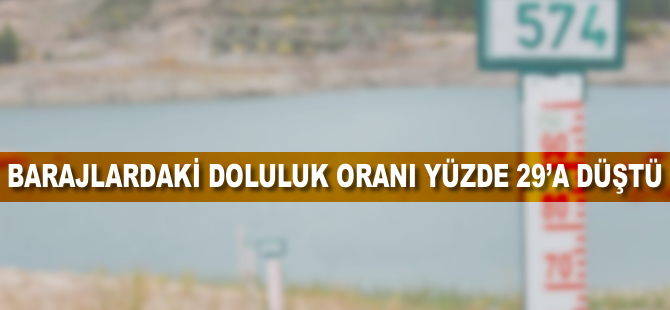 Barajlardaki doluluk oranı yüzde 29'a düştü