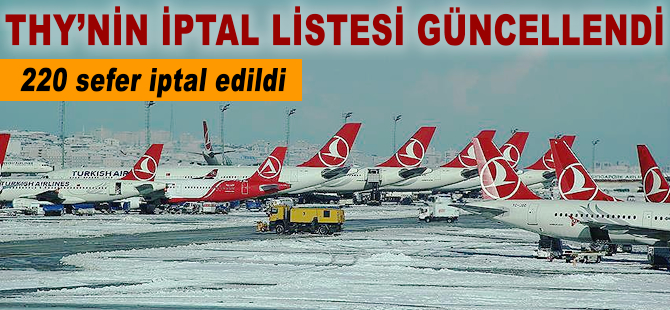 THY'nin iptal listesi güncellendi