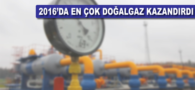 2016’da en çok doğalgaz kazandırdı
